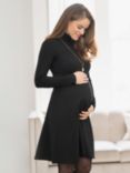 Seraphine Vanessa Roll Neck Ponte Maternity Dress, Black