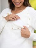 Seraphine Amalia Ribbed Maternity & Nursing Jumper, Cream