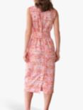 Pure Collection Abstract Print Linen Dress, Pink/Multi