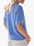 Pure Collection Organic Cotton Stitch Interest Top, Soft Bluebell