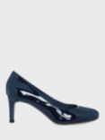 Hobbs Lizzie Leather Court Shoes, Navy Patent
