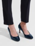 Hobbs Lizzie Leather Court Shoes, Navy Patent