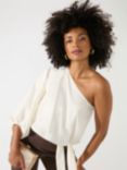 Ro&Zo One Shoulder Top, White