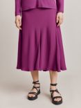 Ghost Phoebe Godet Panel Crepe Midi Skirt, Bright Purple