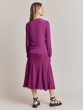 Ghost Phoebe Godet Panel Crepe Midi Skirt, Bright Purple