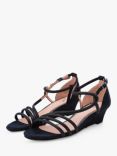 Moda in Pelle Yazmina Suede Wedge Heel Sandals, Navy