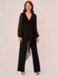 Adrianna Papell Jersey Chiffon Combo Jumpsuit, Black