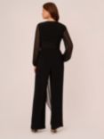 Adrianna Papell Jersey Chiffon Combo Jumpsuit, Black