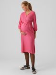 Mamalicious Misty Lia Shirt Maternity Dress, Fuchsia Fedora
