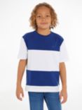Tommy Hilfiger Kids' Wide Stripe Jersey T-Shirt, Navy Voyage