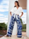 Ro&Zo Paisley Print Trousers, Blue/White