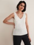 Phase Eight Freya Knitted Vest Top, White, White