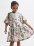 Reiss Kids' Marnie Printed Floaty Dress, Ivory