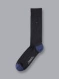 Charles Tyrwhitt Indigo Blue Cotton Rib Socks, Black