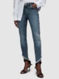 AllSaints Dax Asymmetric Hem Jeans, Hunter Blue