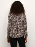 KAFFE Mara Tilly Long Sleeve Animal Print Blouse, Brown/Multi