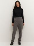 KAFFE Sakura Elastic Waist Suit Trousers, Dark Grey Melange