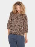 Saint Tropez Valda Long Sleeve Blouse, Brown/Multi