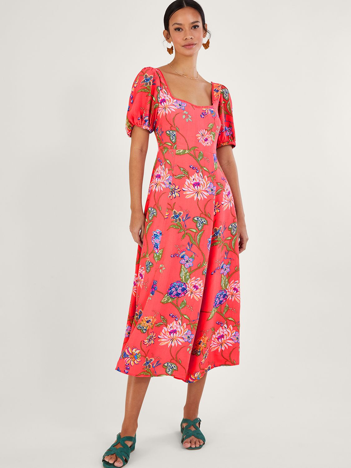 Monsoon oana 2024 print tea dress