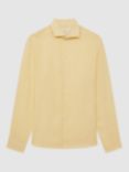 Reiss Ruban Regular Fit Linen Shirt, Lemon