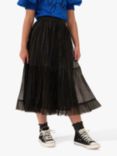 Angel & Rocket Kids' Lacy Black Midi Skirt, Black