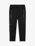 BOSS Kids' Logo Piqué Zip Detail Jogging Trousers, Black