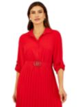 Mela London Pleated Shirt Dress, Red