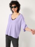 HUSH Cierra V-Neck Knitted Top, Lilac