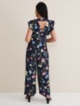 Phase Eight Petite Kallie Floral Wide Leg Jumpsuit, Navy/Multi, Navy/Multi