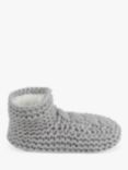 totes Chunky Knit Bootie Style Slipper Socks, Grey