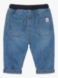 John Lewis Baby Ribbed Waist Jeans, Blue Denim