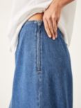 HUSH Rachel Denim Maxi Skirt, Mid Authentic Blue
