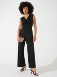 Ro&Zo Crepe Jersey Cowl Neck Jumpsuit, Black