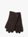 totes Premium Three Point Leather Gloves, Chocolate