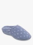 totes Popcorn Terry Mule Slippers, Iris Blue Spot