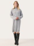 Part Two Clarah Cashmere Blend Turtleneck Midi Dress, Light Grey