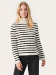 Part Two Calluna Stripe Roll Neck Cashmere Blend Jumper