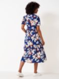 Crew Clothing Irene Midi Floral Dress, Multi Blue, Multi Blue