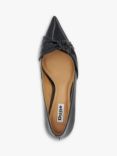 Dune Address Soft Knot Pointed Court Shoes, Black Patent