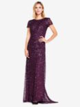 Adrianna Papell Sequin Scoop Back Maxi Dress, Cabernet