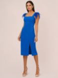 Aidan by Adrianna Papell Knit Crepe Feather Sleeve Dress, Dark Cobalt