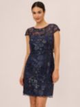 Adrianna Papell Sequin Popover Mini Dress, Navy