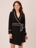 Adrianna Papell Tipped Tuxedo Mini Dress, Blavk/Ivory
