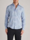 JOOP! Paisley Print Cotton and Wool Blend Shirt, Medium Blue