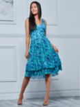 Jolie Moi Gabriel Floral Tiered Dress, Blue