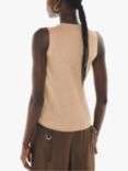 Whistles Sleeveless Ribbed Tank Top, Camel