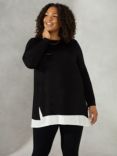 Live Unlimited Curve Colour Block Double Layer Top, Black/White