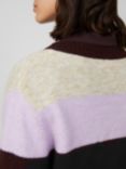 Great Plains Winter Stripe Knit Cardigan, Lavender Multi