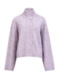 Great Plains Carice Knit Button Down Cardigan, Lavender Marl