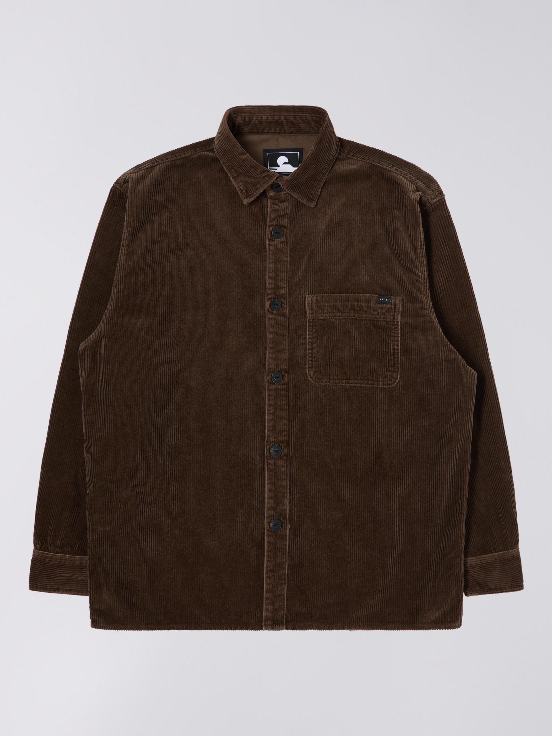 Edwin Ander Long Sleeve Cotton Corduroy Shirt, Rain Drum